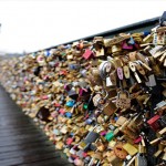 Put-a-lock-in-the-Love-Lock-Bridge,-Paris-(lock-your-love-forever)