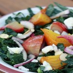 Roasted beet, plum and kale