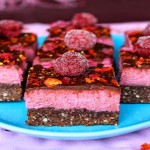 Raw Raspberry Cheesecake Brownie Bars