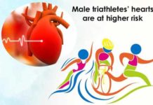 male triathletes hearts are at higher risk