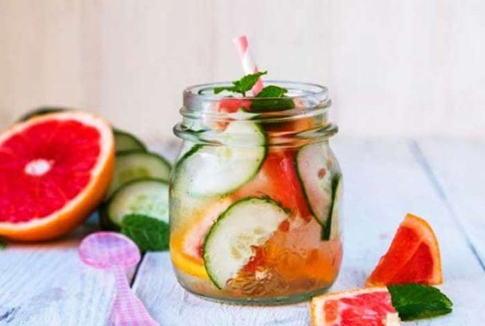 cucumber and grape fruit drink