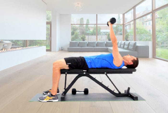 single arm dumbbell floor press